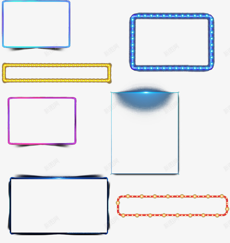 霓虹边框矢量图ai免抠素材_新图网 https://ixintu.com PNG素材 边框 霓虹 矢量图