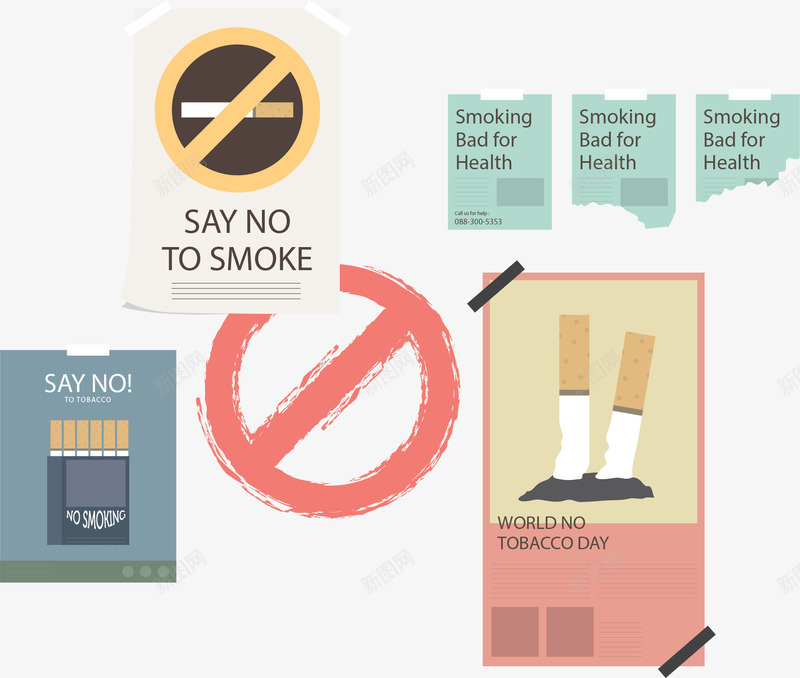 手绘禁止吸烟png免抠素材_新图网 https://ixintu.com nosmoking 公益广告 吸烟有害健康 手绘 禁止吸烟