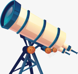望远镜插画卡通水彩望远镜装饰图案高清图片