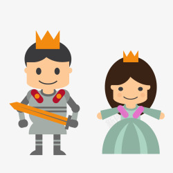 王子与公主矢量图素材