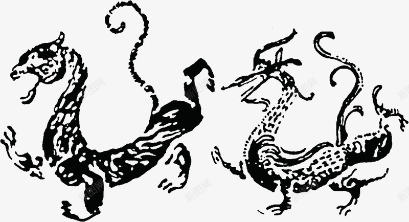 动物水墨样式海报png免抠素材_新图网 https://ixintu.com 动物 样式 水墨 海报