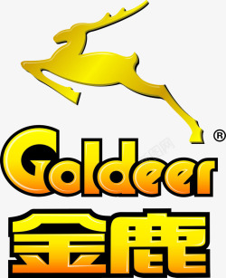 金黄色标志金鹿logo图标高清图片