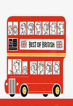 英国红色巴士素材