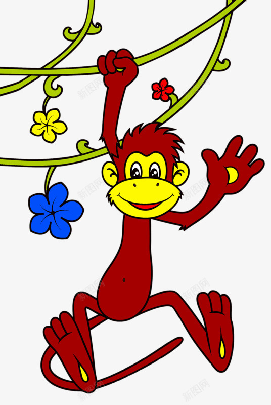 小猴子png免抠素材_新图网 https://ixintu.com 创意 卡通 小猴子 手绘