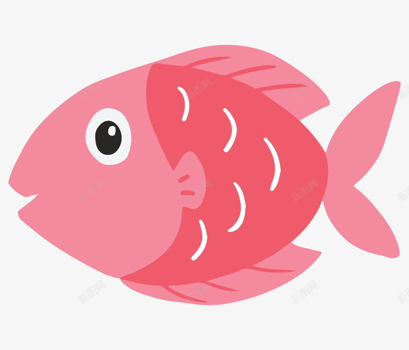 卡通海洋动物玫红小鱼png免抠素材_新图网 https://ixintu.com 动物 卡通 小鱼 海洋 玫红