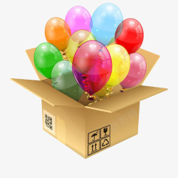 彩色纸箱生日气球海报高清图片