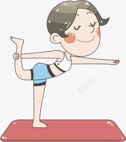 卡通做瑜伽的女人图素材