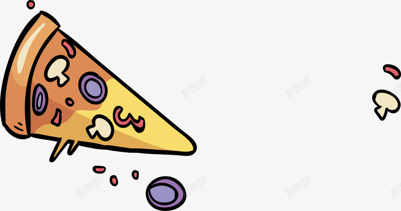 手绘美味披萨png免抠素材_新图网 https://ixintu.com 快餐 手绘披萨 披萨 矢量png 美味披萨 芝士披萨