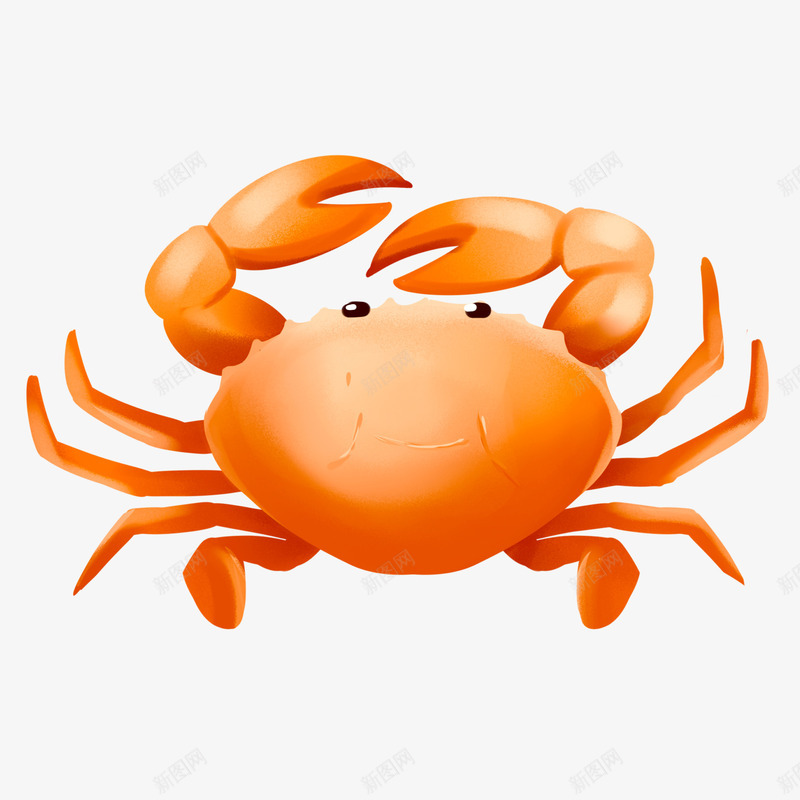 可爱手绘螃蟹元素png免抠素材_新图网 https://ixintu.com 元素 手绘 爬行 螃蟹