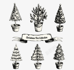 圣诞树六种样式素材