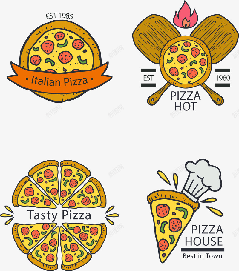 手绘卡通披萨图标png_新图网 https://ixintu.com 卡通 图标 手绘 披萨 装饰