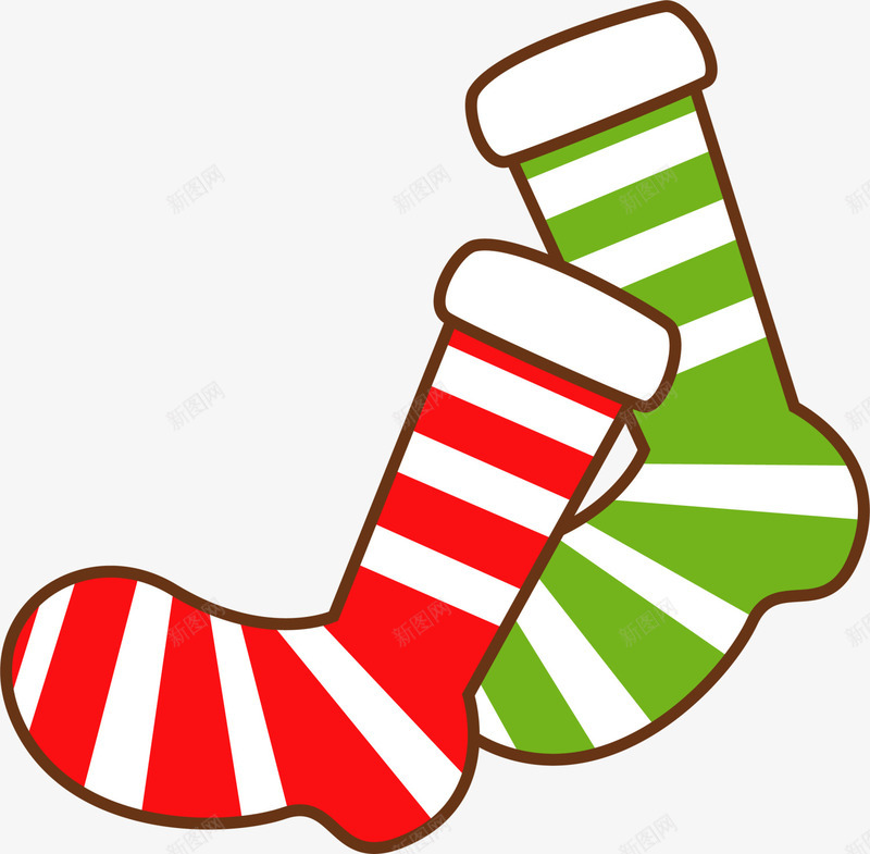 红绿色可爱圣诞袜png免抠素材_新图网 https://ixintu.com Christmas Merry 卡通袜子 圣诞快乐 圣诞节 圣诞袜