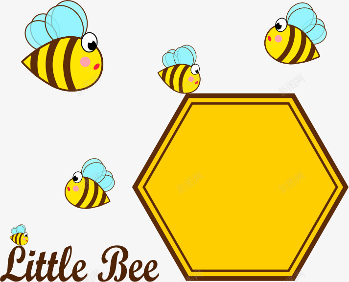 黄色蜂窝和蜜蜂png免抠素材_新图网 https://ixintu.com 卡通蜂窝 卡通蜜蜂 矢量蜜蜂 蜜蜂 黄色蜂窝