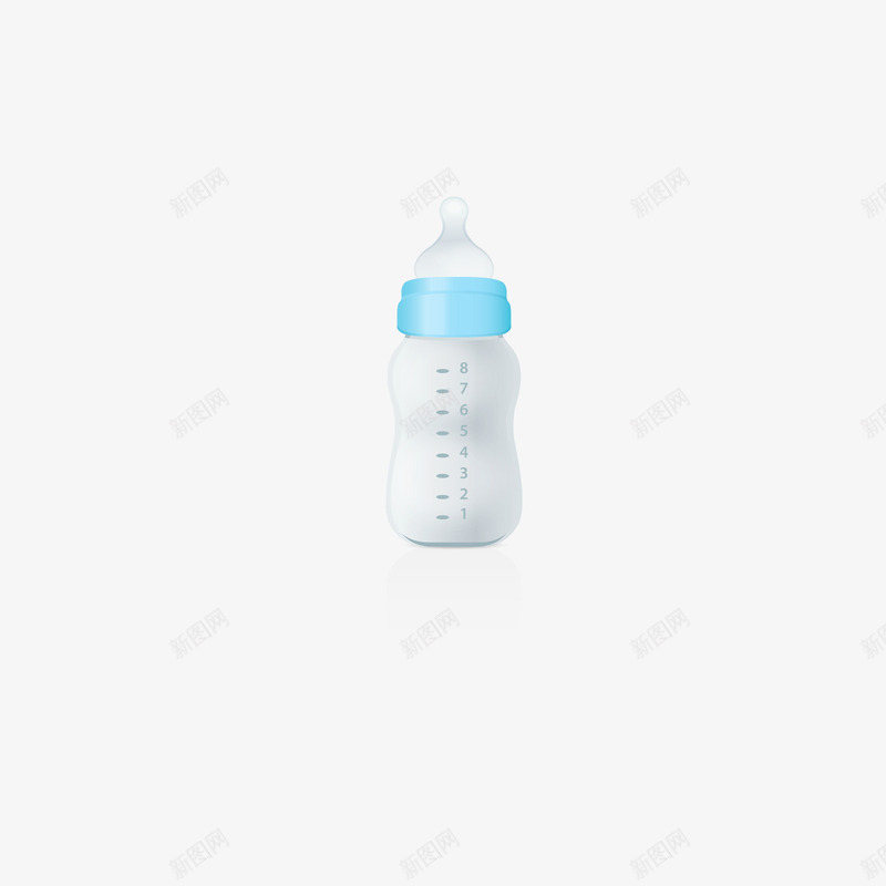 灰蓝色奶瓶png免抠素材_新图网 https://ixintu.com 奶瓶 手绘 灰蓝色