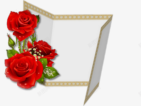 大红玫瑰装饰信纸png免抠素材_新图网 https://ixintu.com 信纸 大红 玫瑰 装饰