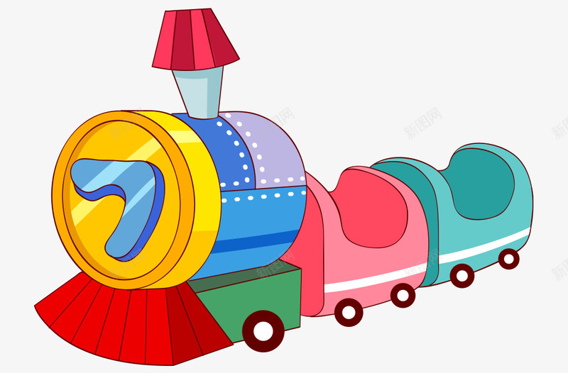 卡通手绘彩色玩具火车png免抠素材_新图网 https://ixintu.com 卡通的交通工具 彩色的火车 手绘的火车 玩具火车
