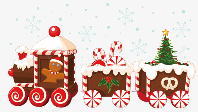 圣诞糕点火车png免抠素材_新图网 https://ixintu.com 卡通 圣诞节 糕点火车 素材