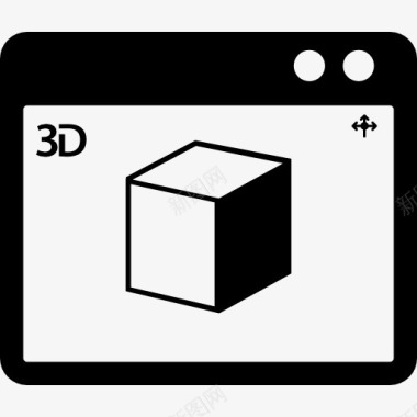 3D打印机的矩形窗口的符号图标图标