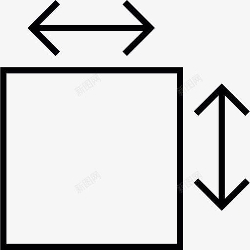 缩放图标png_新图网 https://ixintu.com 几何 双箭头 广场 界面 调整大小