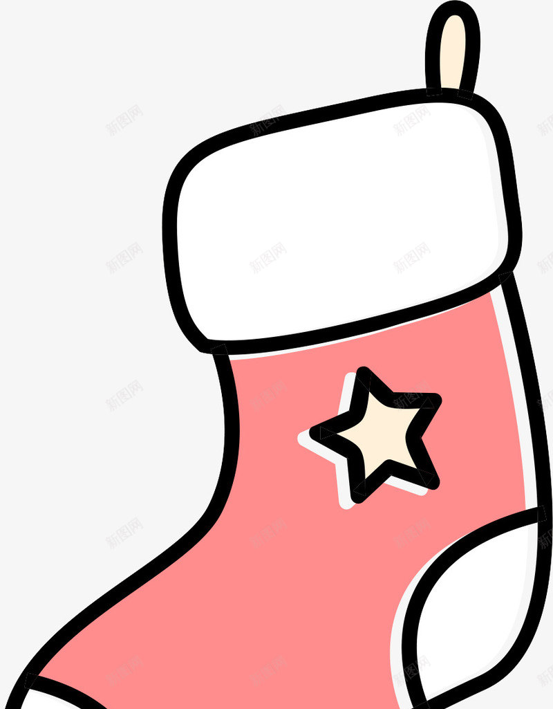 粉色圣诞袜png免抠素材_新图网 https://ixintu.com 保暖 圣诞 粉色 袜子