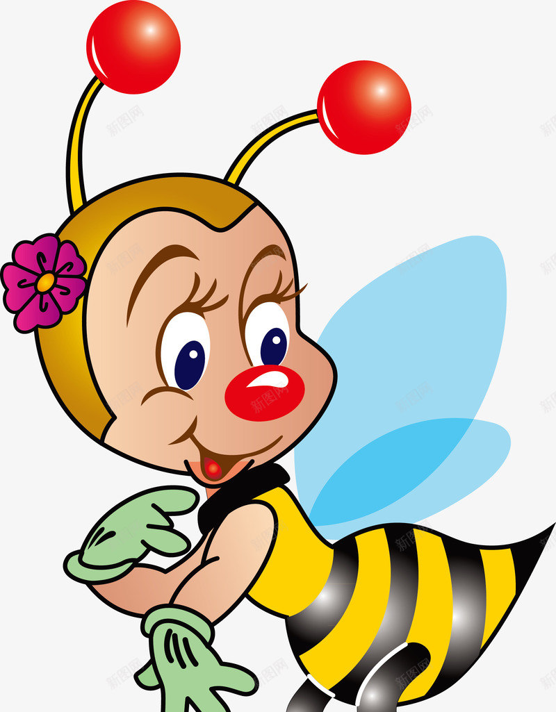 雌性蜜蜂卡通元素png免抠素材_新图网 https://ixintu.com 卡通 手绘 蜜蜂 雌性矢量