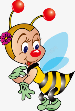 雌性蜜蜂卡通元素素材
