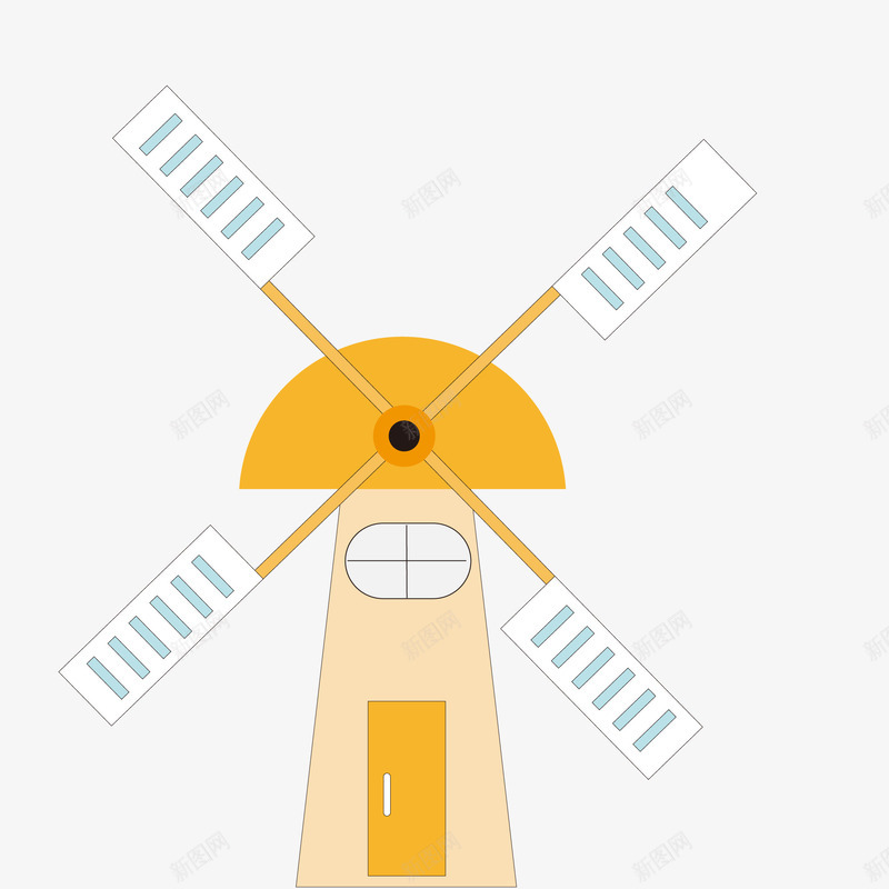 装饰手绘风车矢量图ai免抠素材_新图网 https://ixintu.com 手绘插画 矢量风车 装饰图案 装饰风车 风车 矢量图