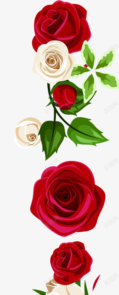 浪漫白红玫瑰花朵png免抠素材_新图网 https://ixintu.com 浪漫 红玫瑰 花朵