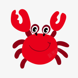 老螃蟹可爱红色的大闸蟹卡通矢量图高清图片
