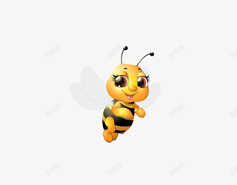 可爱卡通大眼睛小蜜蜂png免抠素材_新图网 https://ixintu.com 动物 卡通 可爱蜜蜂 蜜蜂 黄色