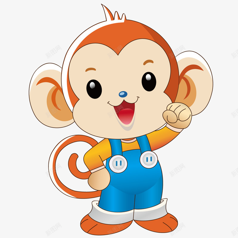 卡通猴子png免抠素材_新图网 https://ixintu.com 卡通 大眼猴 猴子 猴脸