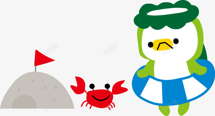创意卡通合成小乌龟小螃蟹png免抠素材_新图网 https://ixintu.com 乌龟 创意 卡通 合成 螃蟹