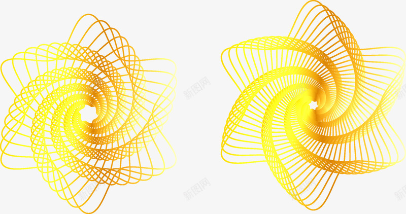 螺旋花纹png免抠素材_新图网 https://ixintu.com 花纹 螺旋 螺纹 金黄色