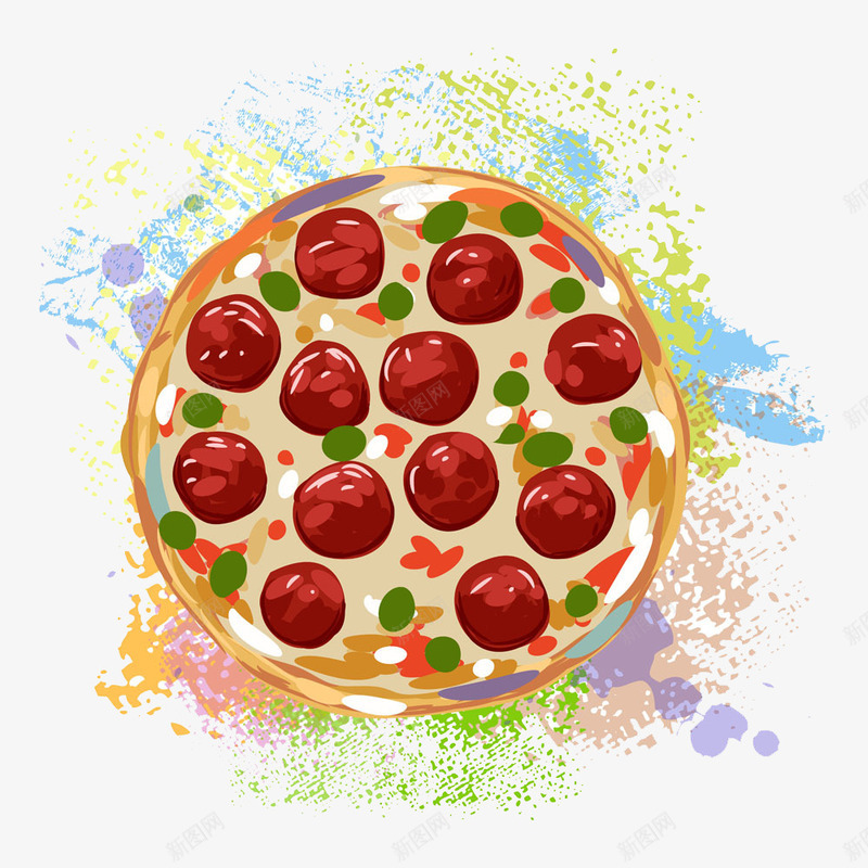 美味的水果披萨png免抠素材_新图网 https://ixintu.com 喷墨 墨迹 披萨 水果 美食 食物