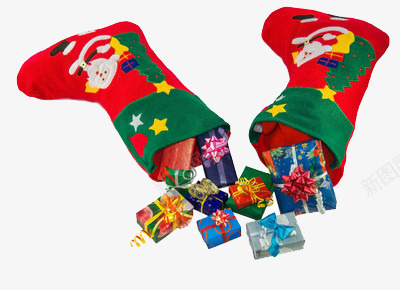 一双圣诞袜子png免抠素材_新图网 https://ixintu.com 儿童 礼物 节日