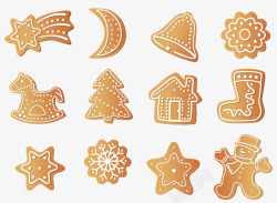 简单星轨圣诞曲奇饼图案高清图片