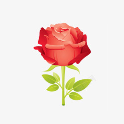 红色玫瑰花植物情人节元素素材