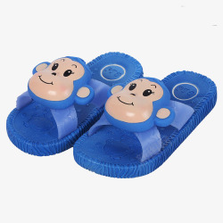 蓝色猴子拖鞋素材