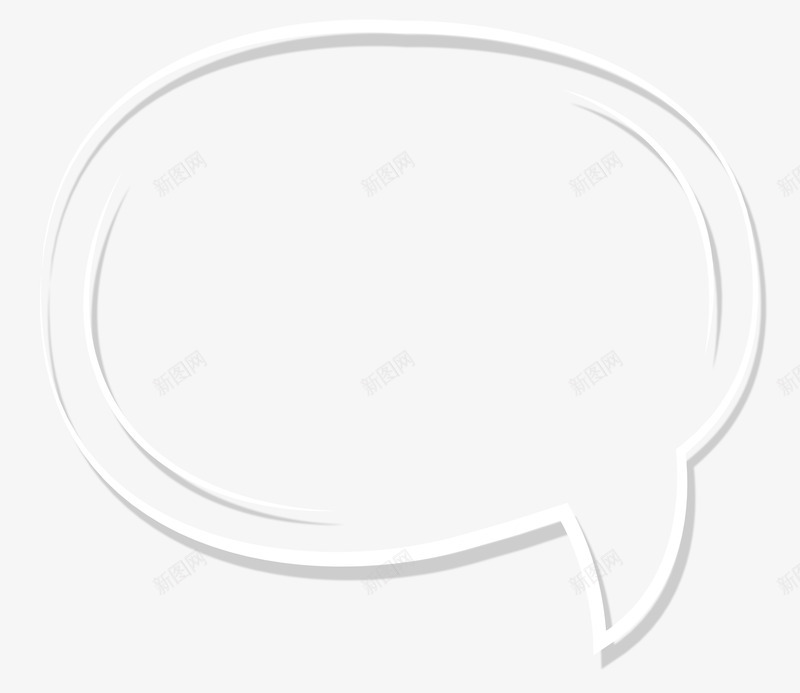 手绘卡通对话框免费png免抠素材_新图网 https://ixintu.com 免抠 免费PNG 圆形 对话框 白色 装饰