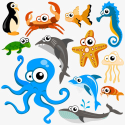 八章鱼蓝色海鱼123高清图片
