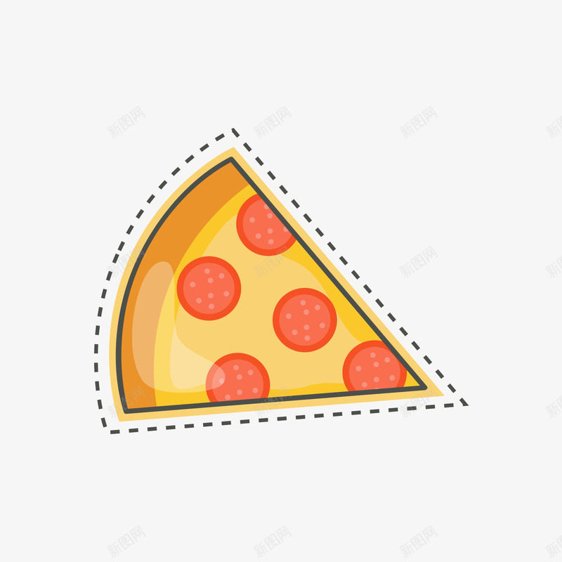 黄红色披萨食物标贴png免抠素材_新图网 https://ixintu.com 披萨 红色 食物 食物标贴 黄色