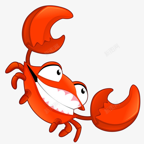 一口大白牙的红蟹子png免抠素材_新图网 https://ixintu.com 大白牙 红色 螃蟹 蟹子