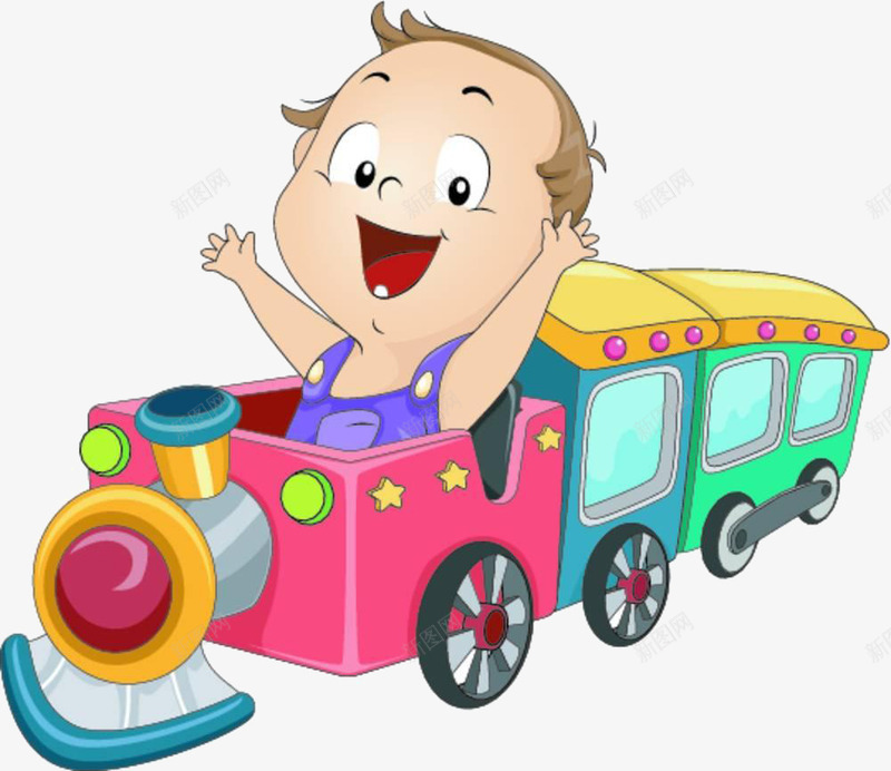 卡通火车玩具png免抠素材_新图网 https://ixintu.com 卡通 婴儿 火车 玩具