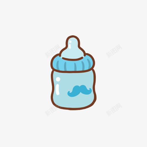 蓝色的奶瓶png免抠素材_新图网 https://ixintu.com png图形 png装饰 奶瓶 手绘 蓝色 装饰