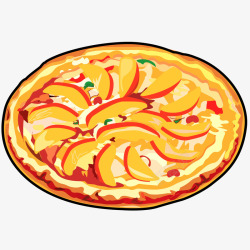 卡通披萨食物矢量图素材