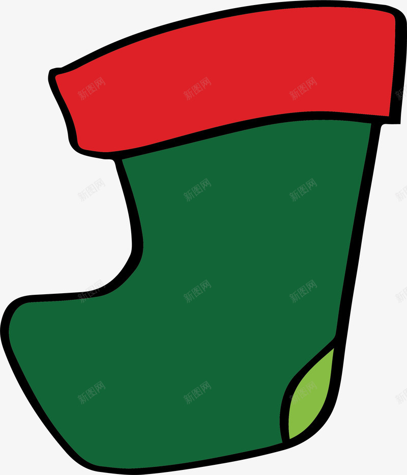绿色圣诞袜子png免抠素材_新图网 https://ixintu.com 圣诞袜 矢量png 礼物袜子 绿色袜子 袜子 送礼物