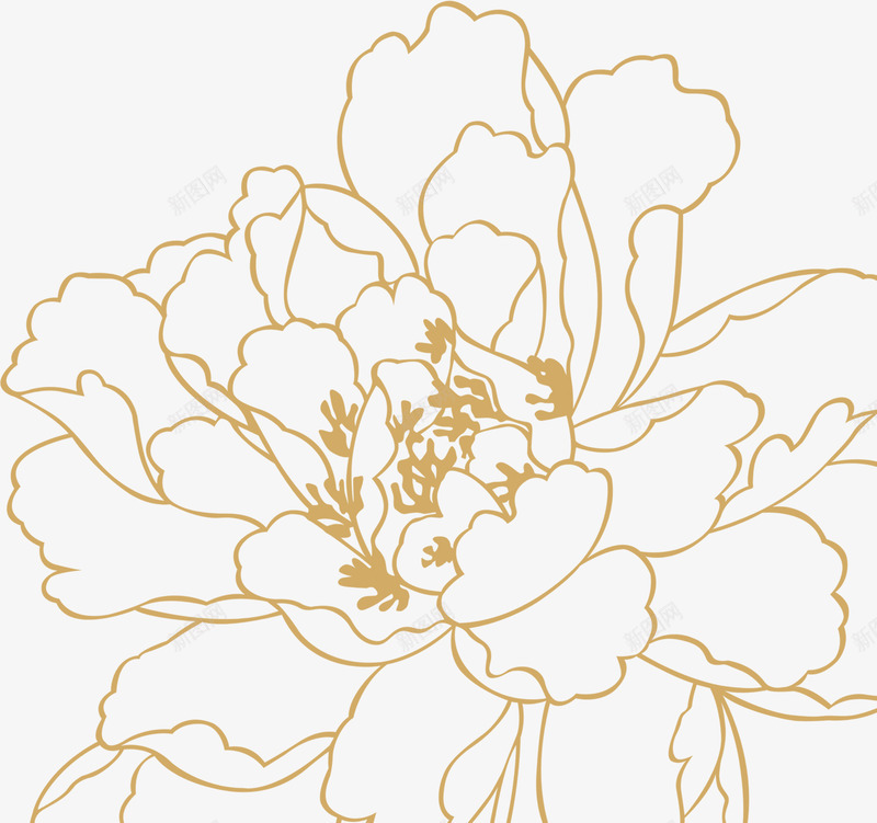 黄色描边花朵效果png免抠素材_新图网 https://ixintu.com 效果 花朵 设计 黄色
