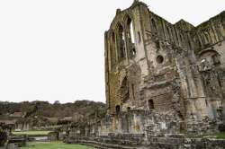 修道院英国里沃兹修道院建筑风景三矢量图高清图片
