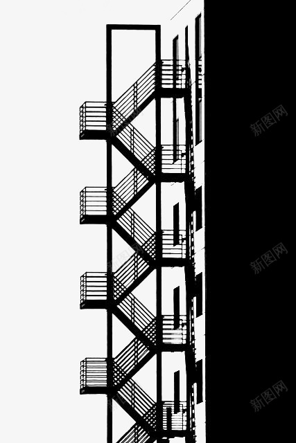 建筑物旁的扶梯直视png免抠素材_新图网 https://ixintu.com 建筑 手扶梯 扶梯 极简 黑白