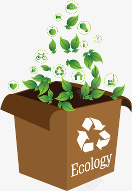 生态环保纸盒png免抠素材_新图网 https://ixintu.com 树叶纸盒纸箱子生态环保绿叶生态学符号ECO循环利用